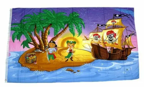 Flagge / Fahne Piraten Schatzinsel Hissflagge 90 x 150 cm