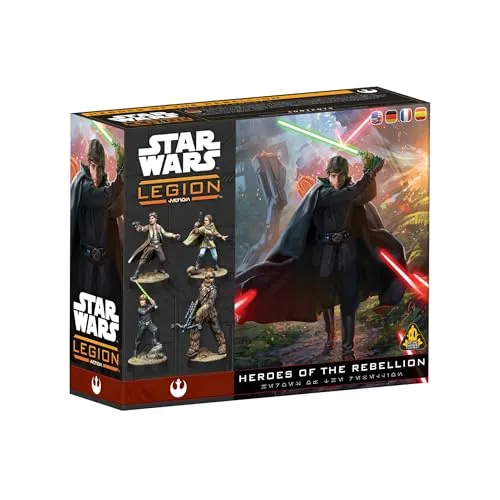 AMGD1231 - Star Wars Legion - Heroes of the Rebellion - Brettspiel-Erweiterung mit 5 hochdetaillierten Miniaturen aus Hartplastik, darunter Luke Skywalker und Han Solo, für epische Schlachten gegen das Imperium. Ideal für Star Wars-Fans ab 14 Jahren!