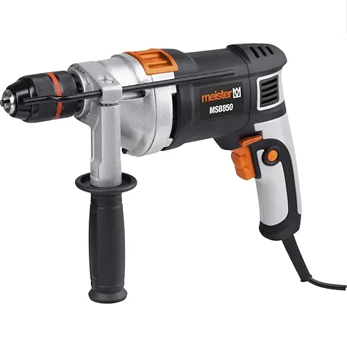 Meister Schlagbohrmaschine 850 W, MSB850 - Vielseitiger Bohrer für Holz, Metall & Beton - Bohrmaschinen für präzise Bohrungen und kraftvolles Schlagbohren. Mit 850 W Leistung und Schnellspannbohrfutter für einfachen Wechsel. Ideal für Renovierungen und Rohbau.