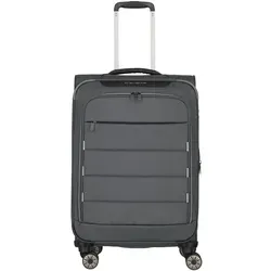 Travelite Skaii 4-Rollen Trolley 67 cm gipfelgrau - Robuster Koffer aus recyceltem Material, leicht und nachhaltig mit TSA-Schloss und Dehnfalte für mehr Packvolumen