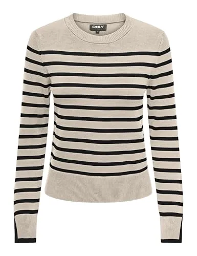 ONLY Rundhalspullover ONLKALANA LS O-NECK KNT NCA - Modischer Feinstrick Pullover in XS (34) mit slim fit und pflegeleichtem Material. Ideal für trendbewusste Looks.
