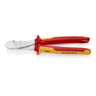 KNIPEX Kraft-Seitenschneider 74 06 250 T BK - VDE-geprüft - Seitenschneider mit Mehrkomponenten-Hüllen, ideal für präzises Schneiden, hohe Schneidleistung und induktiv gehärtete Schneiden für alle Drahtsorten, auch Pianodraht.
