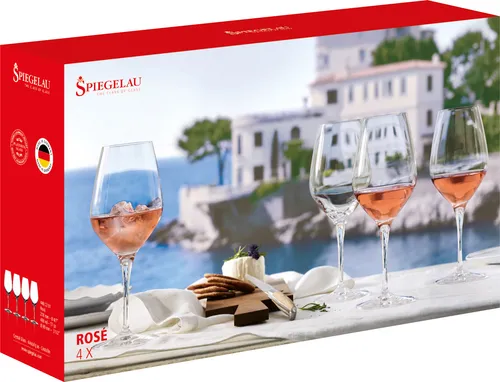 Spiegelau & Nachtmann 4-teiliges Rosélgäser-Set - Wassergläser aus Kristallglas, ideal für Roséwein, mit einzigartiger Lichtbrechung und spülmaschinenfest. Perfekt abgestimmt auf den Genuss.
