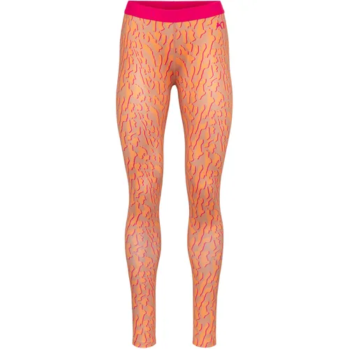 Kari Traa Damen Fryd Tights - Größe S, braun - Lange Unterhosen aus weichem, elastischem Material mit scheuerfreien Flachnähten und bequemem Bund für optimalen Tragekomfort.