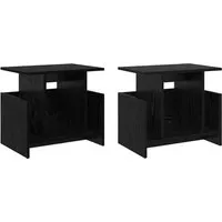 vidaXL TV-Ständer 2er Set Schwarz Eichen-Optik 50 x 35 x 45 cm - Eleganter TV-Ständer aus Holzwerkstoff im modernen Design, ideal für eine ordentliche Aufbewahrung deiner Unterhaltungselektronik. Praktisch und stilvoll für jeden Wohnraum.