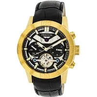 Heritor Automatikuhr Hannibal Halbskelett mit Lederband