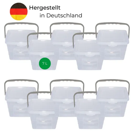 Novaliv Waschmittelbox 7 Liter mit Deckel - Transparent - Praktische 7 Liter Aufbewahrungsbox für Waschmittel, schützt vor Feuchtigkeit und Schmutz. Vielseitig einsetzbar für Reinigungsmittel, Spielzeug und mehr. Zeitloses Design und stapelbar für platzsparende Lagerung.