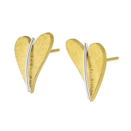 Ernstes Design Ohrringe E245 Herz aus Edelstahl vergoldet von Ernstes Design