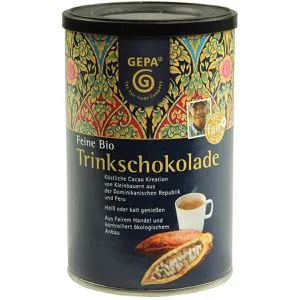 GEPA feine Trinkschokolade BIO, 250g - Kakao & Heiße Schokolade, mit mindestens 32% Kakaoanteil, bio und fairtrade für einen cremig-zarten Genuss. Ideal für heiße oder kalte Getränke.