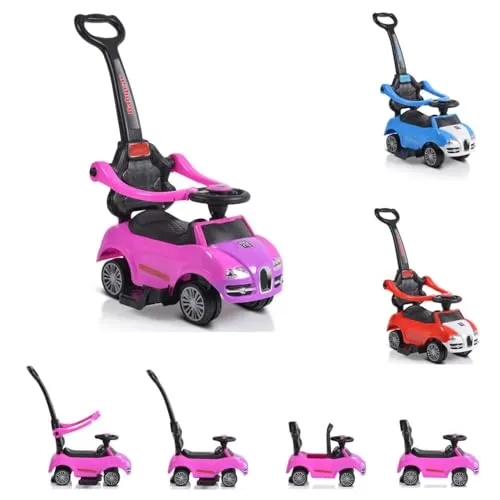 Moni Rutschauto 2 in 1 Rider 208 - Pink - Kinderfahrzeuge: Das 2 in 1 Rutschauto bietet Schiebefunktion und Rutscherlebnis für Kinder ab 2 Jahren, ideal für spielerisches Lernen und Bewegung.
