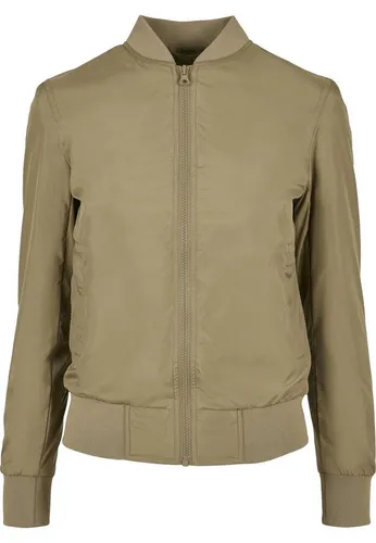 Urban Classics Damen Light Bomber Jacket – Khaki Übergangsjacke - Leichte Polyesterjacke im Regular Fit für Freizeit und Streetwear. Mit Rippbündchen, Reißverschluss und praktischen Taschen – perfekt für vielseitige Styles.