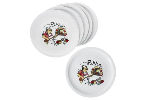 MamboCat Pizzateller 6er Set Luigi Ø30,5cm für 6 Personen - Hochwertige Porzellan Pizzateller, ideal für gesellige Abende mit Familie und Freunden.