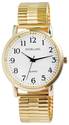 Excellanc Quarzuhr Alex - Elegante Herrenuhr mit Edelstahlzugarmband, hochwertigem Quarzwerk und edlem goldfarbigen Design – perfekt für stilvolle Männer.