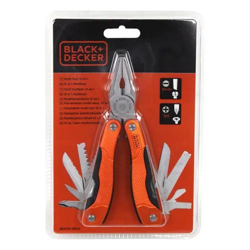 Black + Decker BDHT0-28110 12 in 1 Multitool Edelstahl Zange Säge Messer Öffner