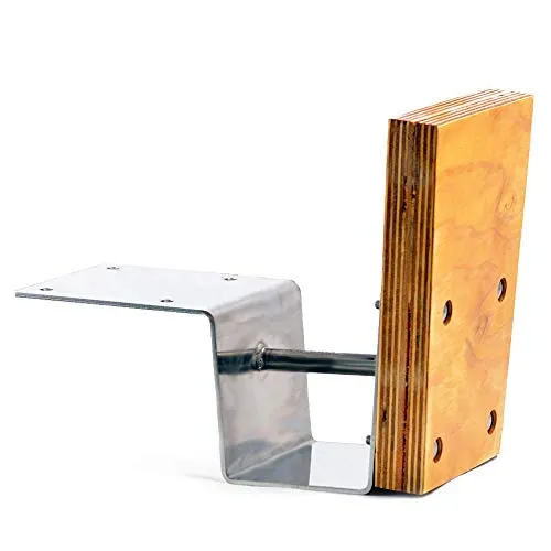 wellenshop Aussenborder Motorhalterung bis 15 PS für Heckspiegel Edelstahl Holz