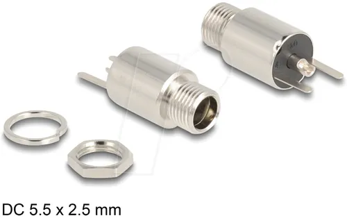 DELOCK 90176 - Steckverbinder DC 5,5 x 2,5 mm Buchse zum Einbau Lötversion