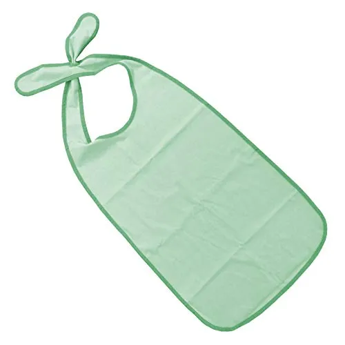 PFLEGE POINT® Kleidungsschutz/Ess-Schürze Frottier für Erwachsene mit Steckverschluss, wasserdicht (grün)