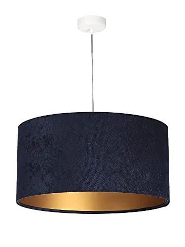 AIMEE Runde Pendelleuchte Blau Gold Ø50cm in blau von Licht-Erlebnisse