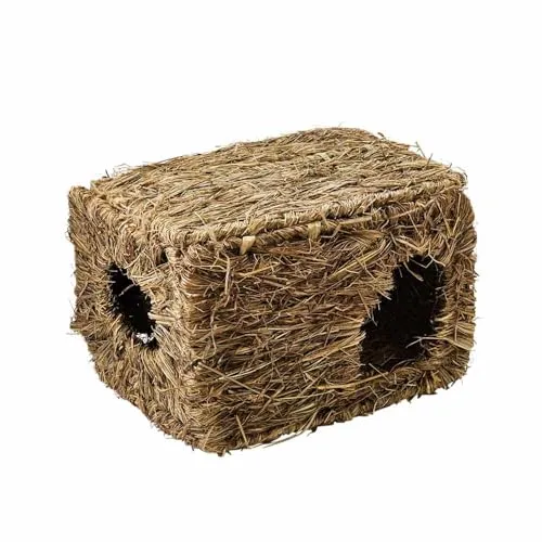 Nobby Gras Haus faltbar klein 30 x 20 x 20 cm - Faltbares Kleintierhaus aus 100% natürlichen Materialien, ideal für ein gemütliches Zuhause Ihrer kleinen Freunde. Perfekt für den täglichen Einsatz.