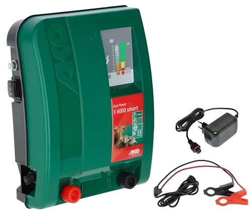 Kerbl AKO Duo Power X6000 smart Weidezaungerät - Weidezaungerät mit Cloud-Anbindung für einfache Steuerung und Überwachung per App. Ideal für Pferde, Rinder und Wildschweinabwehr - maximiert Sicherheit und Flexibilität.