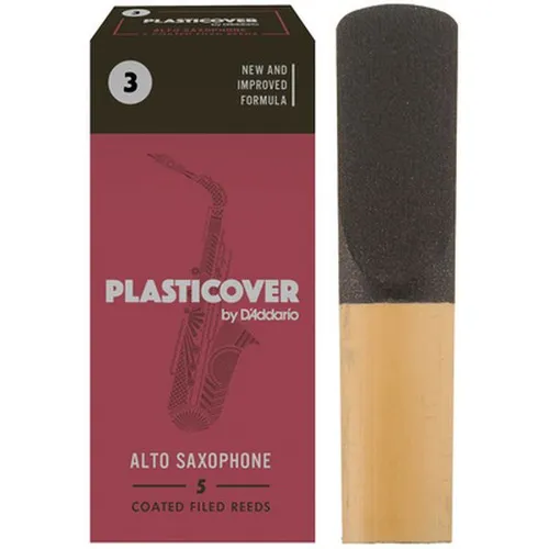 DAddario Woodwinds Plasticover Alto Saxophone 3.0 - Altsaxophon Blätter, Stärke 3,0, mit Kunststoffbeschichtung für optimale Haltbarkeit und klaren Ton, ideal für Musiker, die Wert auf eine leichte Ansprache legen.
