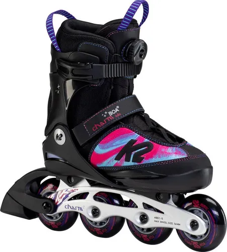 K2 Inlineskates K2 CHARM BOA ALU Inline Skate black/pink 32-37 - Hochwertige Inlineskates in der Größe 32-37, ausgestattet mit einem BOA-Verschlusssystem für schnellen und sicheren Halt. Ideal für Freizeit und sportliche Aktivitäten.