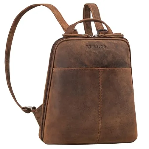STILORD 'Nayla' Kleiner Lederrucksack aus Echtleder für Damen - Eleganter City-Rucksack für Damen aus hochwertigem Echtleder, ideal für Alltag und Reisen. Mit cleveren Fächern und Anti-Diebstahl-Schutz für stilvolle Sicherheit unterwegs.
