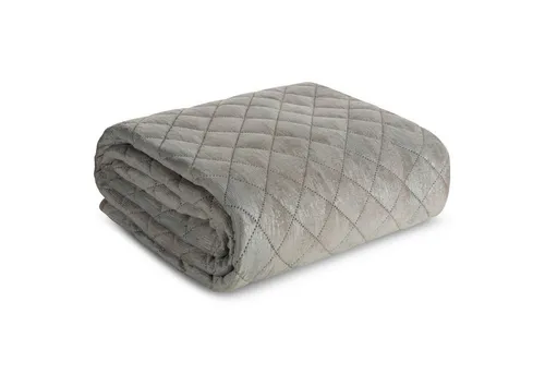 Eurofirany Tagesdecke BLINK, Samtdecke mit Karomuster - Bettdecken in glamourösem Velours, verfügbar in verschiedenen Größen für optimalen Fall und perfekten Stil in Ihrem Schlafzimmer.