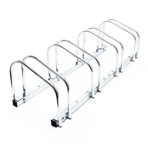 Wiltec Fahrradständer für 4 Fahrräder 95x33x27cm aus verzinktem Stahl und für Wandmontage geeignet Reihenparker Fahrradbügel