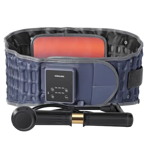HONGJING Wärmegürtel Dekompressionsgürtel Aufblasbare Stretch and Go Gürtel mit Heizkissen, Einheitsgröße, passend für Taillenumfang 74-124 cm