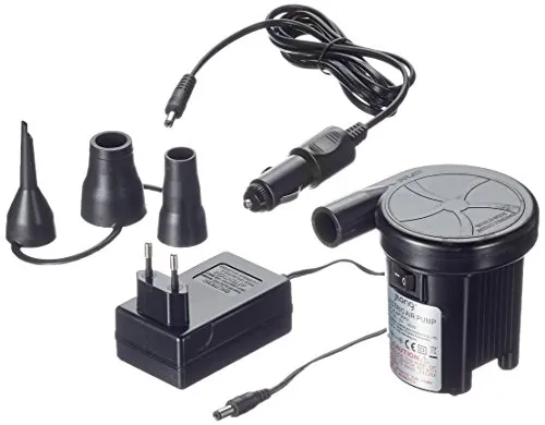 Jilong Elektro Luftpumpe 230V / 12V Luft-Kompressor 25 mbar elektrische Pumpe mit 3 Adaptern