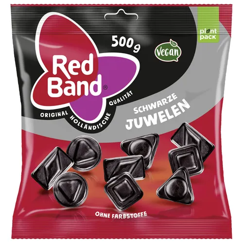 Red Band Schwarze Juwelen Stark Lakritz im Family Beutel 500g