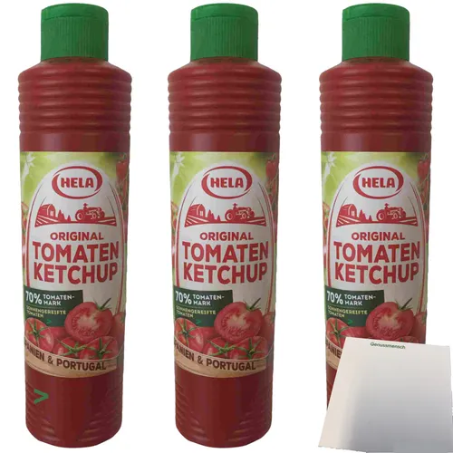 Hela Tomaten Ketchup fruchtig 3er Pack (3x800 ml Tube) + usy Block