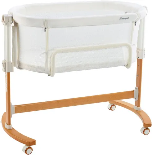 BabyGo Beistellbett Amila, beige white mit Schaukelfunktion in weiß von BabyGo