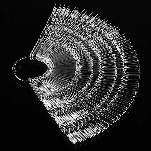 luoshaPUCY Nail Art Tips Ring Stick, 150 Stück Nail Color Nagellack Display Ring Sticks Präsentation Farbfelder für Display und Praxis DIY Nail Art Nagelstudios (Transparent)