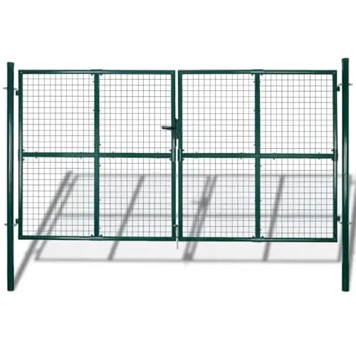 vidaXL Maschendrahtzaun 289 x 200 cm / 306 x 250 cm - Maschendrahtzaun aus verzinktem Stahl, pulverbeschichtet für hohe Korrosionsbeständigkeit und lange Lebensdauer. Ideal zur Abgrenzung Ihres Gartens mit einfacher Montage dank Schnellverschluss und Setzpfosten.