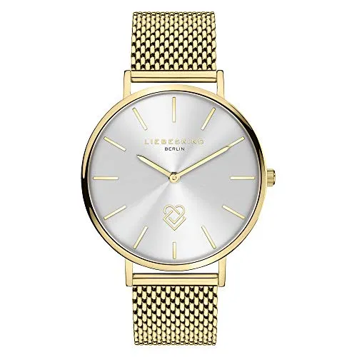 Liebeskind Berlin Damen Analog Quarz Uhr LT-0249-MQ - Elegante Armbanduhr mit Edelstahlarmband in Gold-Silber, wasserdicht bis 50 Meter – ideal für stilbewusste Frauen.