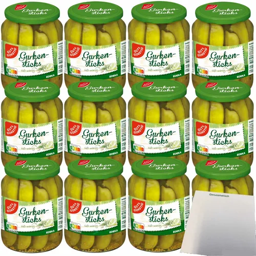 Gut&Günstig Gurken-Sticks süß-würzig 12er Pack 12x360g Glas usy Block
