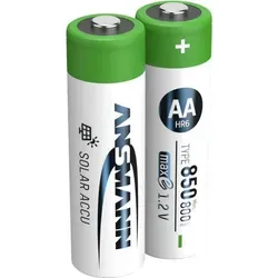 ANSMANN Solar NiMH Akku Mignon AA Typ 850 (min. 800 mAh) maxE 2er Papierblister