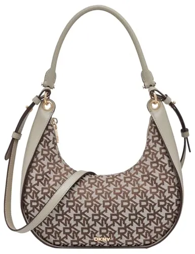 DKNY Women's Abby HOBO Crossbody Handbag, Chino/Toffee - Stylische Umhängetasche mit verstellbarem Schulterriemen, ideal für den Alltag und perfekt zum Organisieren Ihrer Essentials.
