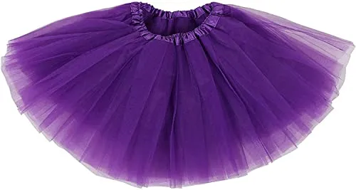 Ancokig Damen Tütü Rock Minirock 4 Lagen Petticoat Tanzkleid Dehnbaren Mini Skater Tutu Rock Erwachsene Ballettrock Tüllrock für Party Halloween Kostüme Tanzen (Violett)