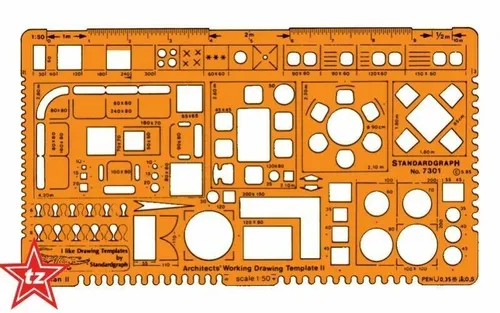 standardgraph 7301 Schablone  Architekt Werkplan Schablone II.