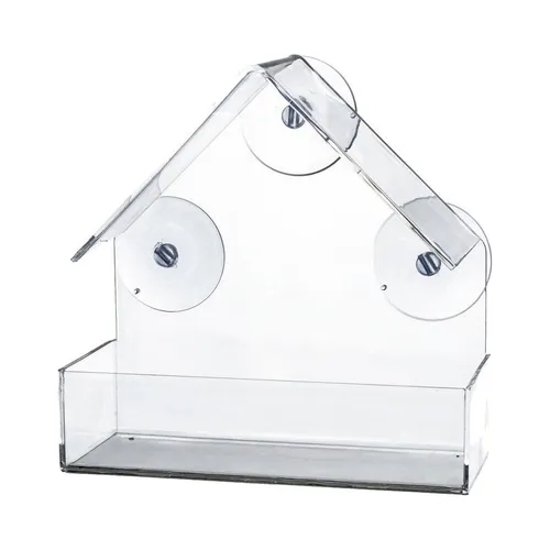 TRIXIE Futterhaus für Fensterscheibe - Praktisches Futterhaus für Vögel, transparentes Design, ideal für die Fütterung direkt am Fenster und zur Beobachtung von Wildvögeln.