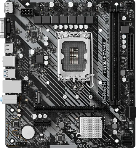 AsRock H610M-HDV M.2 R2.0 - mATX Mainboard für LGA 1700, ideal für leistungsstarke Intel Systeme
