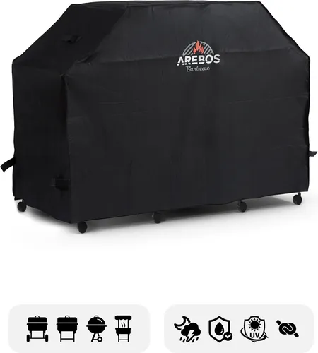Arebos Grillabdeckhaube für Gasgrill - Wasserdichte und UV-beständige Grillabdeckung, 152 x 71 x 112 cm, mit zwei Griffen für einfache Handhabung, idealer Schutz für Ihren BBQ-Grill.