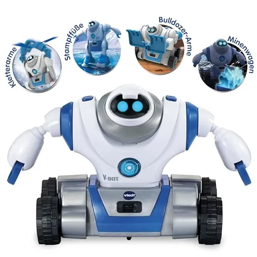 VTech V-Bot 5-in-1 - Motorisierter Roboter zum Selbstbauen, fördert Kreativität und bietet spannende Missionen für Kinder von 5-12 Jahren