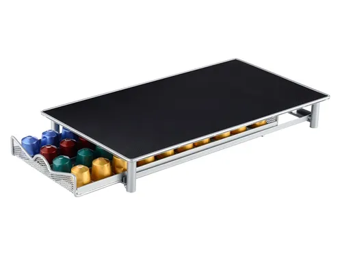 Rungassi Kaffeekapselhalter für 40 Nespresso Kapseln - Kapselspender für 40 Nespresso Kaffeekapseln, sorgt für Ordnung und trennt Kaffeesorten. Praktisches, elegantes Design, rutschfest und platzsparend - ideal für jede Küche.