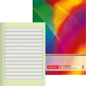 Brunnen Schulheft 104598202, A5, liniert mit Rand, 16 Blatt, Lineatur 2