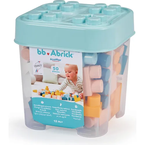 Abrick - My First Building Blocks 50pcs - Baby Spielzeug: 50 bunte Bausteine in praktischer Box, fördert die Kreativität und Motorik von Kindern ab 12 Monaten.