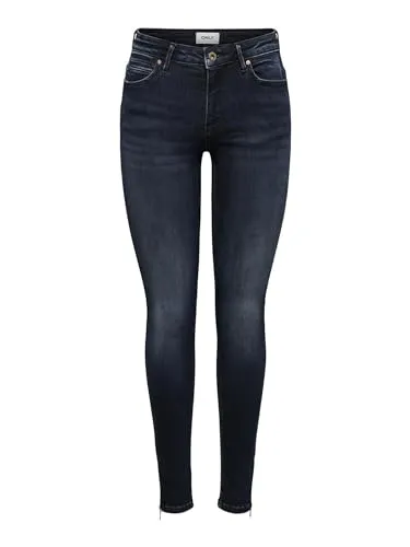 ONLY Damen Onlkendell Reg Sk Ankle Tai865 Noos Hose - Dark Blue Denim - Damen-Jeanshose in Dark Blue Denim, bietet einen modernen Look und hohen Tragekomfort für jeden Anlass.